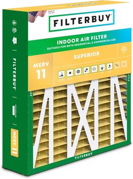 Filterbuy - 20x23x5 MERV 11 Pet & Allergy Defense, Pleated HVAC AC Furnace Air Filters Replacement for Carrier & More (1-Pack) - Gold