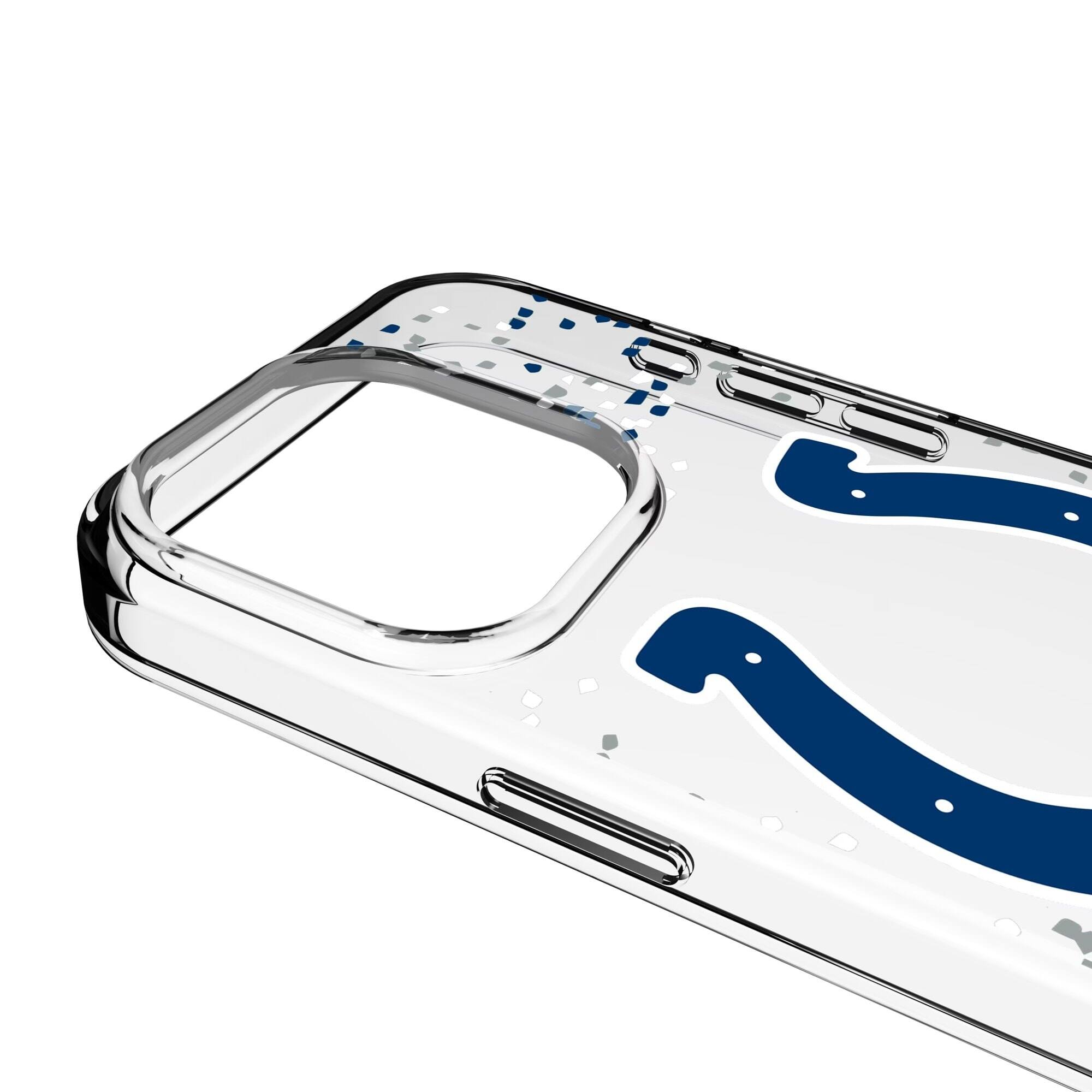 Alt View 2. Keyscaper - Indianapolis Colts iPhone Clear Case with Confetti Design - 15 - Multicolor.