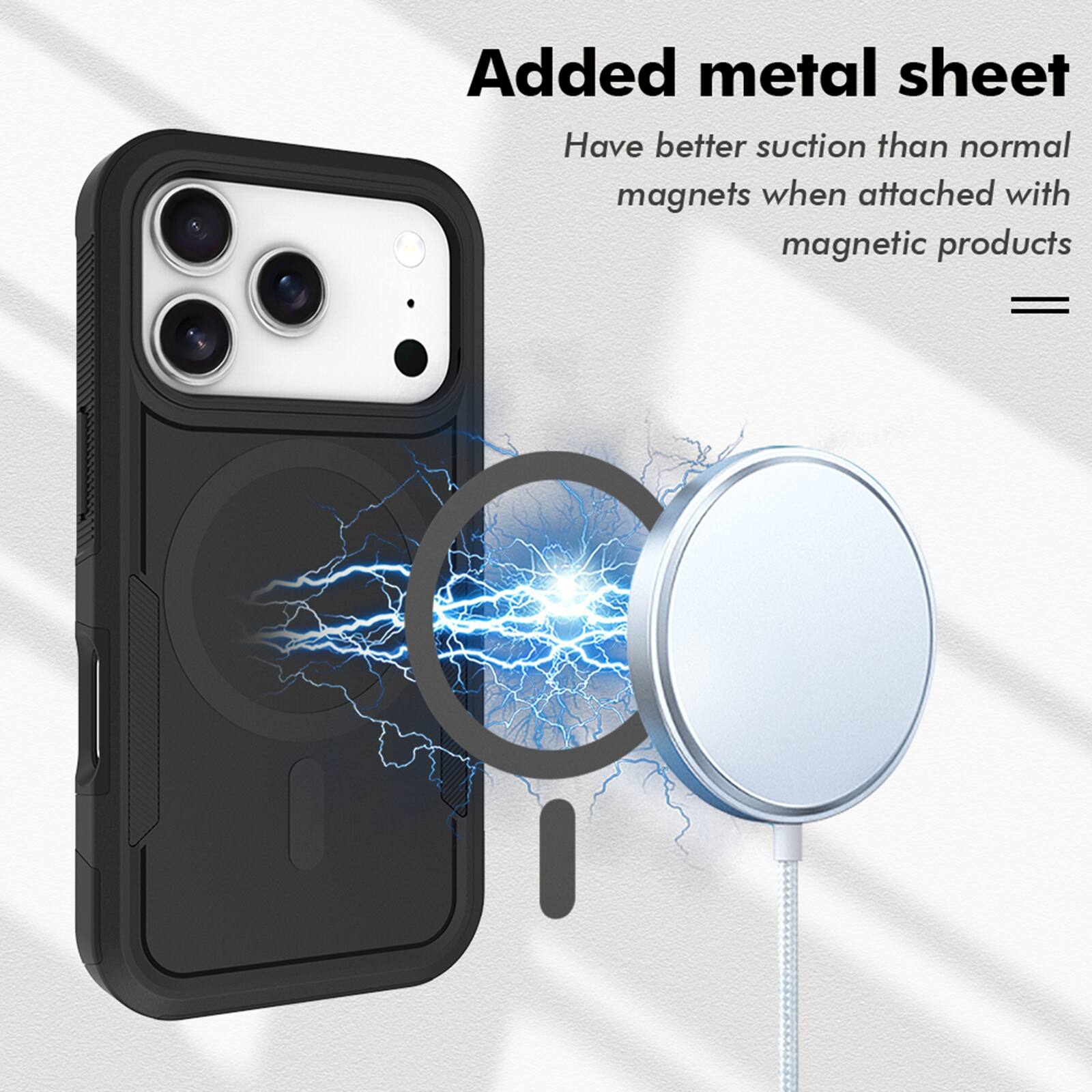 Added metal sheet  
Have better suction than normal magnets when attached with magnetic products
