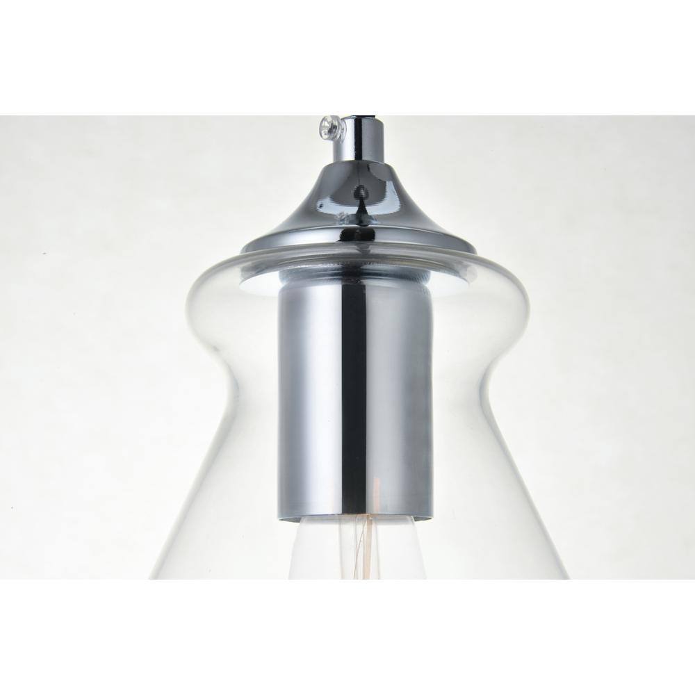 Back. Living District - Destry 1 Light Chrome Pendant With Clear Glass - Chrome And Clear.