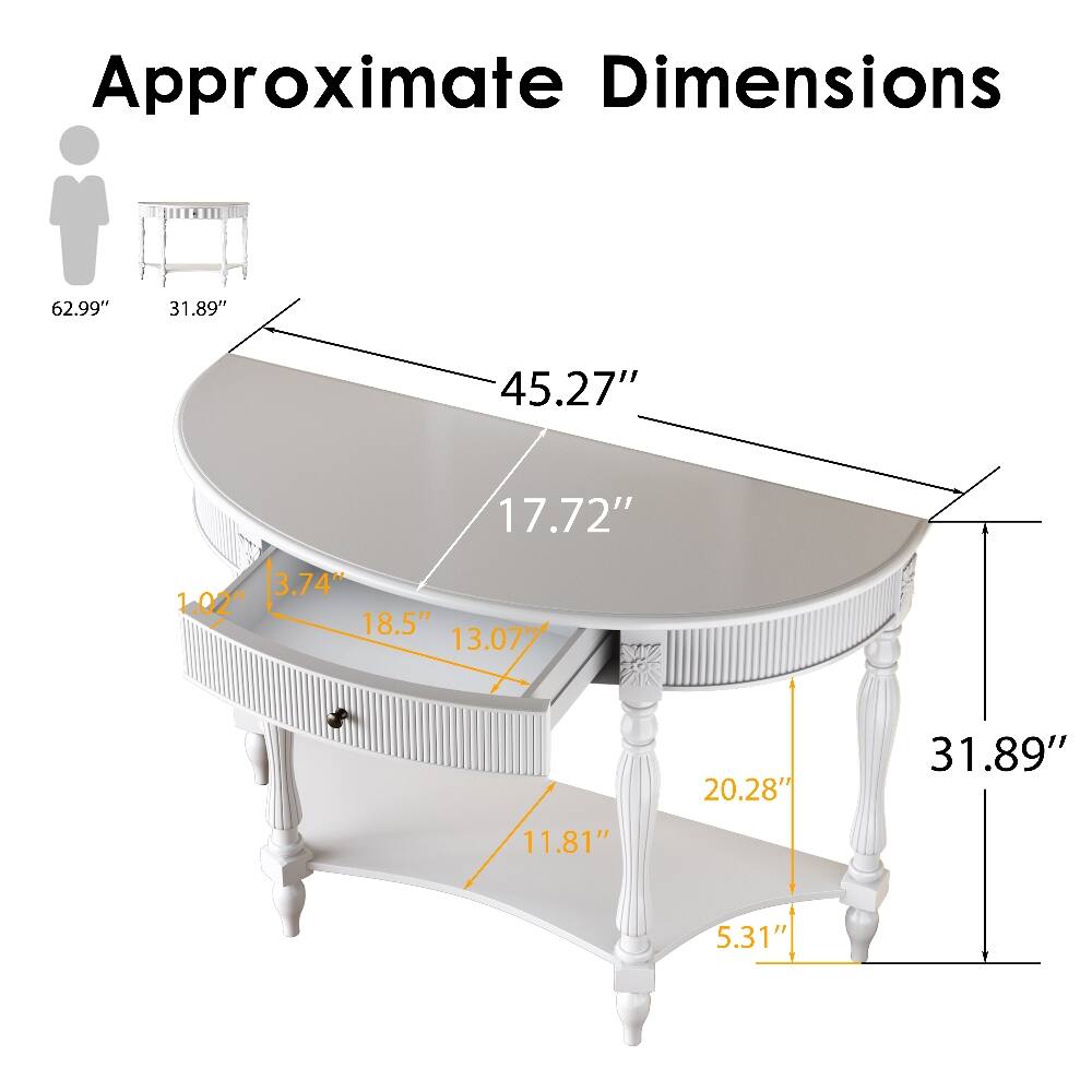 Approximate Dimensions

62.99"
31.89"
45.27"
17.72"
3.74" 1.02" 18.5" 13.07"
20.28"
31.89"
11.81"
5.31"