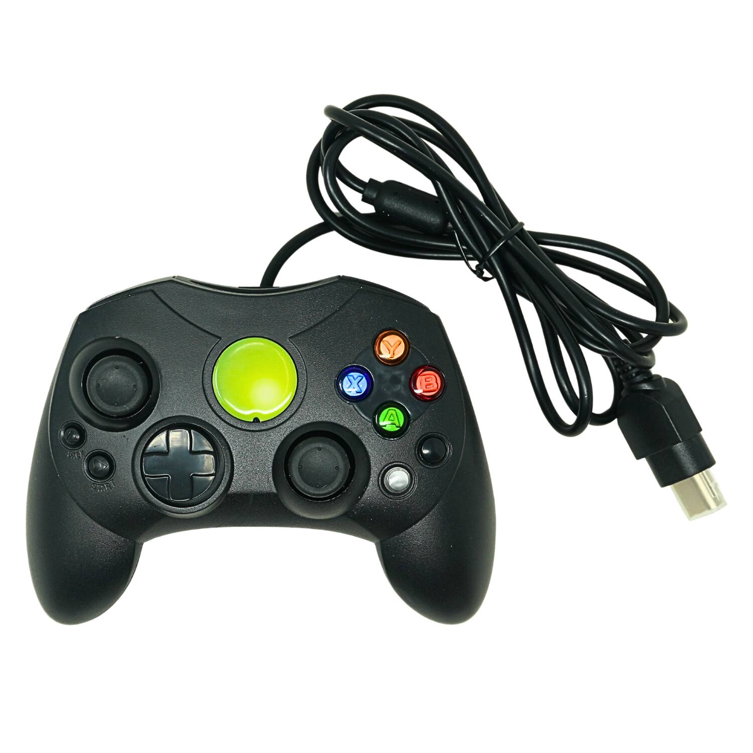 Alt View 1. Old Skool - Wired S-Type Controller for Original XBOX - Black.