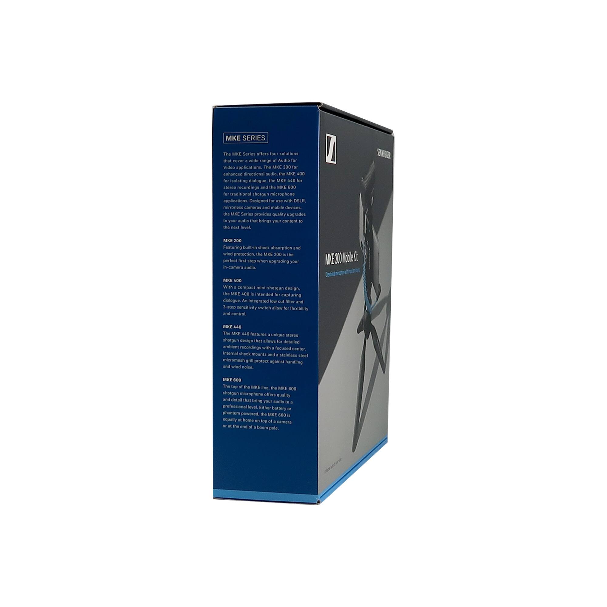 **MKE SERIES**

The MKE Series offers four solutions for video applications. The MKE 200 for enhanced directional audio, the MKE 400 for stereo recordings, the MKE 440 for traditional shotgun microphone applications, and the MKE 600 for capturing dialogue. Designed to use with DSLR cameras and mobile devices, the MKE Series provides quality upgrades to your audio to bring your content to the next level.

**MKE 200 Mobile Kit**
- Compact and lightweight
- Integrated windscreen
- 3-step sensitivity switch for flexibility and control

**MKE 400**
- Unique stereo shotgun design
- Focused center recording with ambient sounds
- Internal shock mount and wind protection

**MKE 440**
- Compact shotgun design
- Integrated windscreen
- 3-step sensitivity switch for flexibility and control

**MKE 600**
- Shotgun microphone
- Quality audio with detail
- Phantom powered
- Equally at home on a camera or boom pole