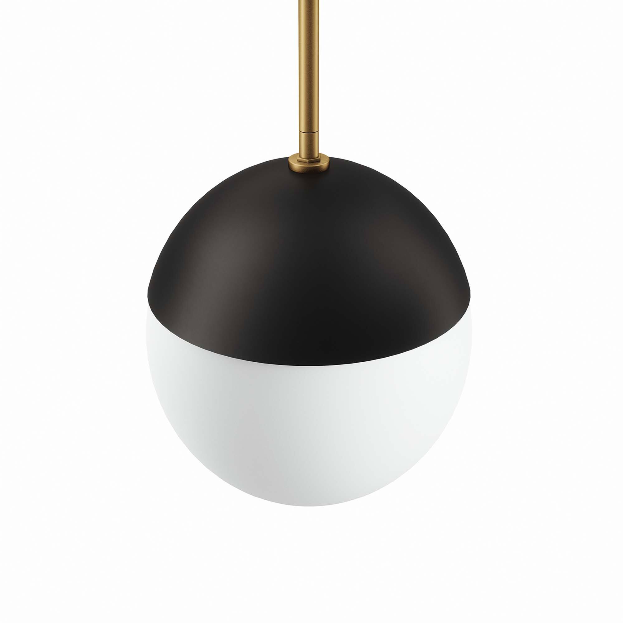 Alt View 3. Modway - Stellar 1-Light Pendant Light by Modway - Opal Satin Brass.