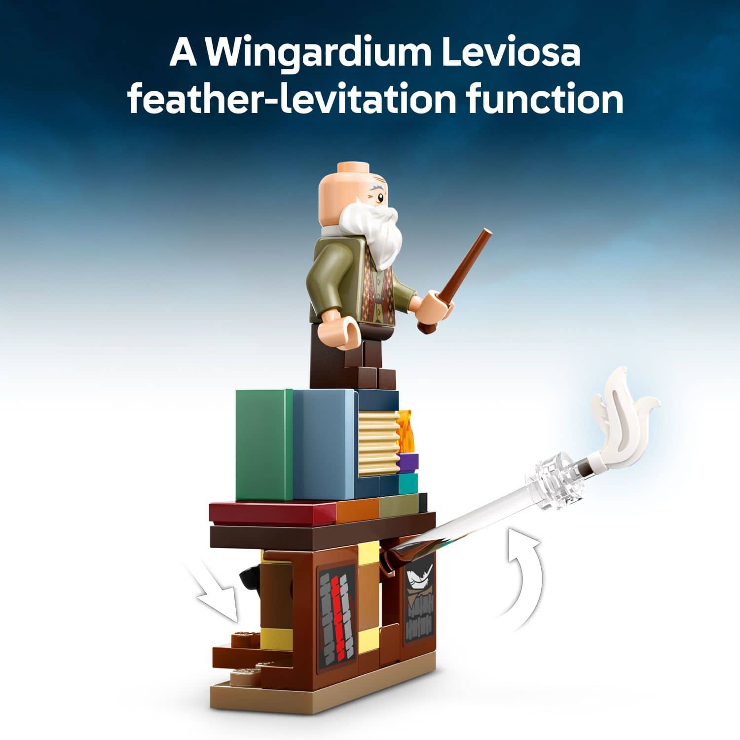 A Wingardium Leviosa feather-levitation function