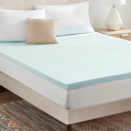 Front. Sweet Home Collection - Gel Memory Foam Mattress Topper CertiPUR-US Certified - Full - Blue.