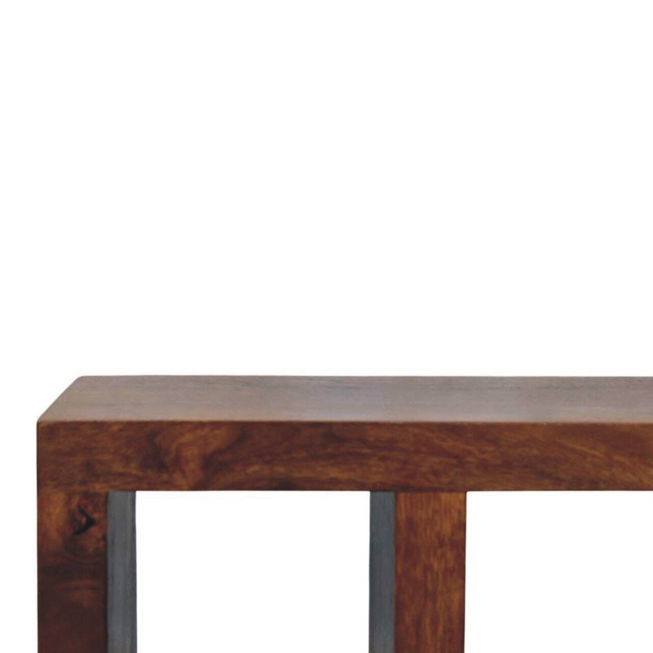 Back. Artisan Furniture - Artisan Furniture Solid Wood Orion Curved Chestnut Media Unit, Open Shelves, Dark Brown - Dark Brown.