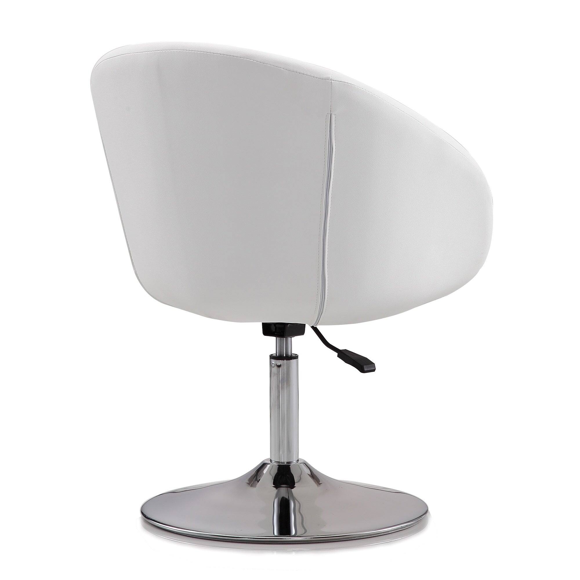 Alt View 3. Manhattan Comfort - Hopper Modern Upholstered Swivel Lounge Chair - White.
