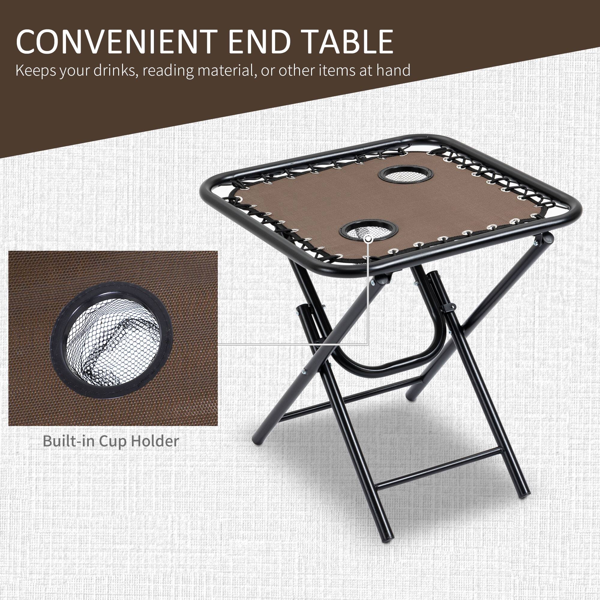 CONVENIENT END TABLE
Keeps your drinks, reading material, or other items at hand
Built-in Cup Holder