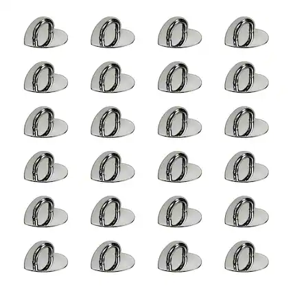 Front. Unique Bargains - Metal Phone Charm Hook 1", 24pcs Adhesive Heart Shaped Finger Grip for Smartphones Keychain Tablet Case Accessories - Black.