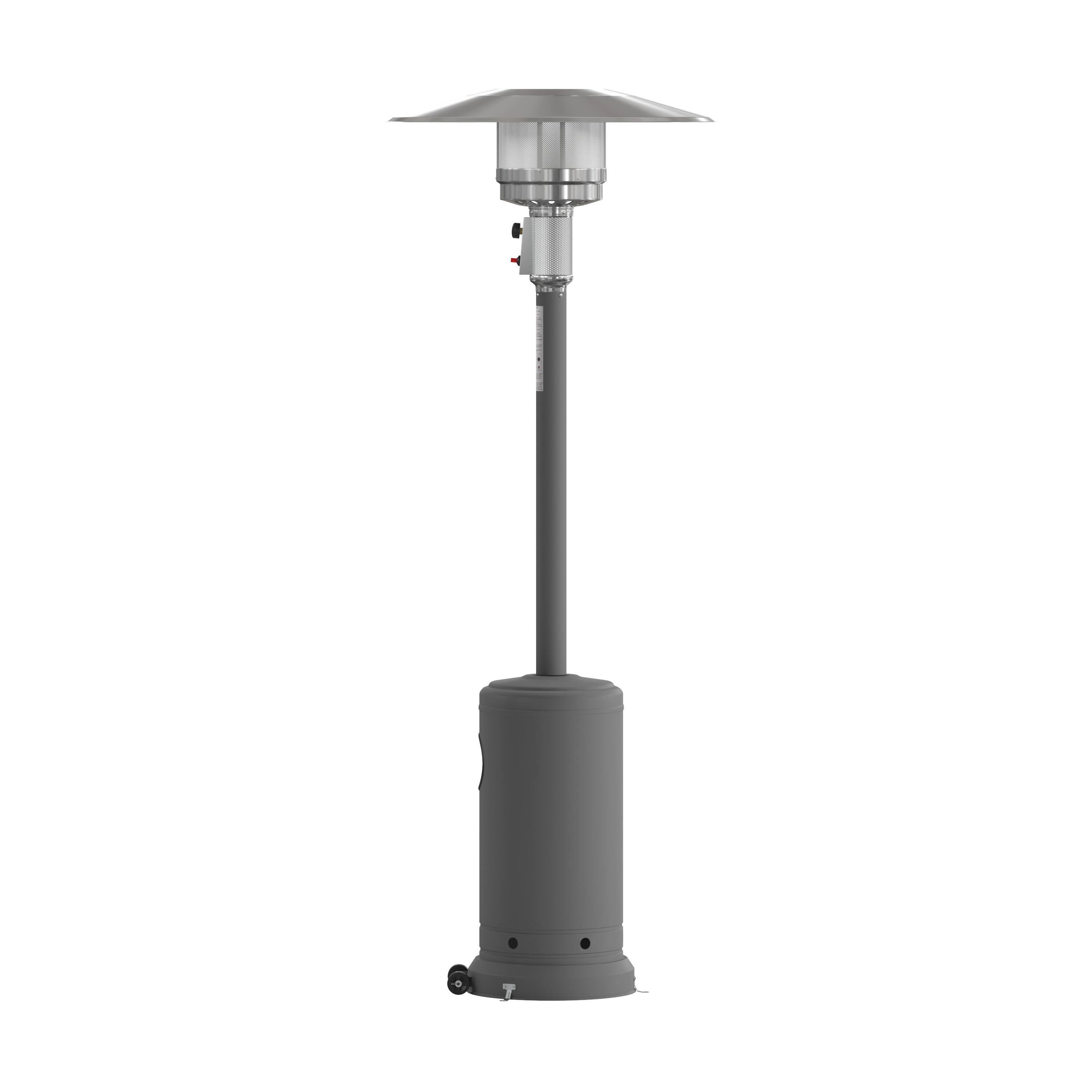 Alt View 8. Emma + Oliver - Outdoor Patio Heater - 7.5 Feet Round Steel Patio Heater - 40,000 BTU's - Slate Gray.
