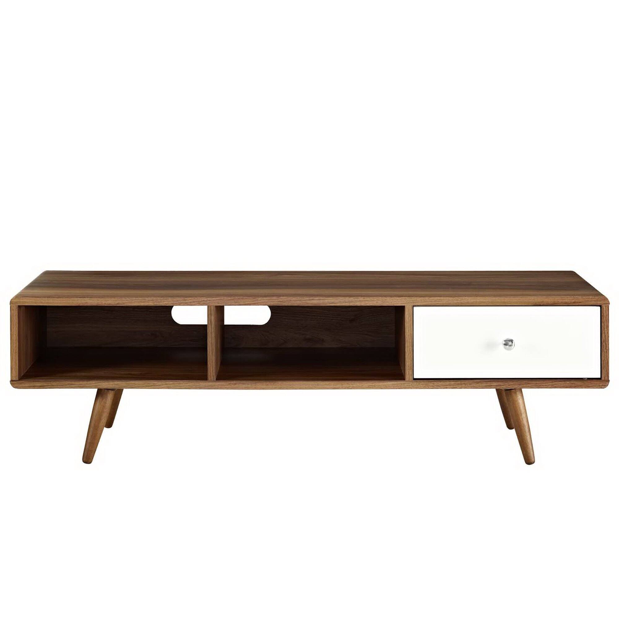 Back. Modway - Transmit 55" TV Stand by Modway - Walnut White.