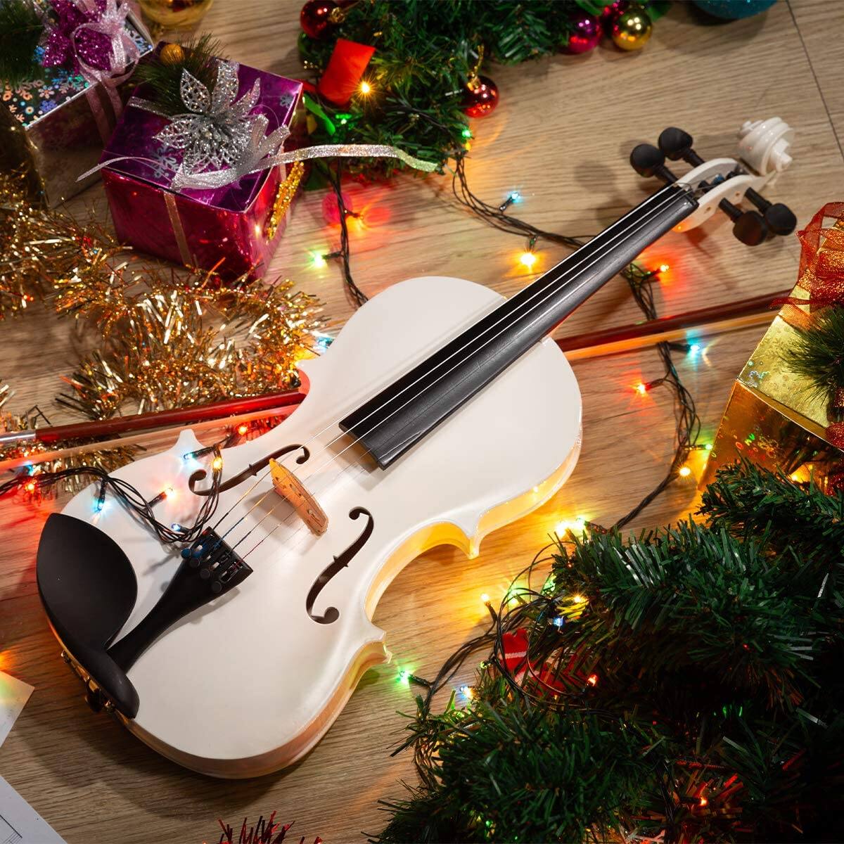 Alt View 4. Winado - Violin for Beginners Students, 4/4 Full Size Acoustic Violins Kit with Case,Bow, Rosin, Adults Teens  (White).