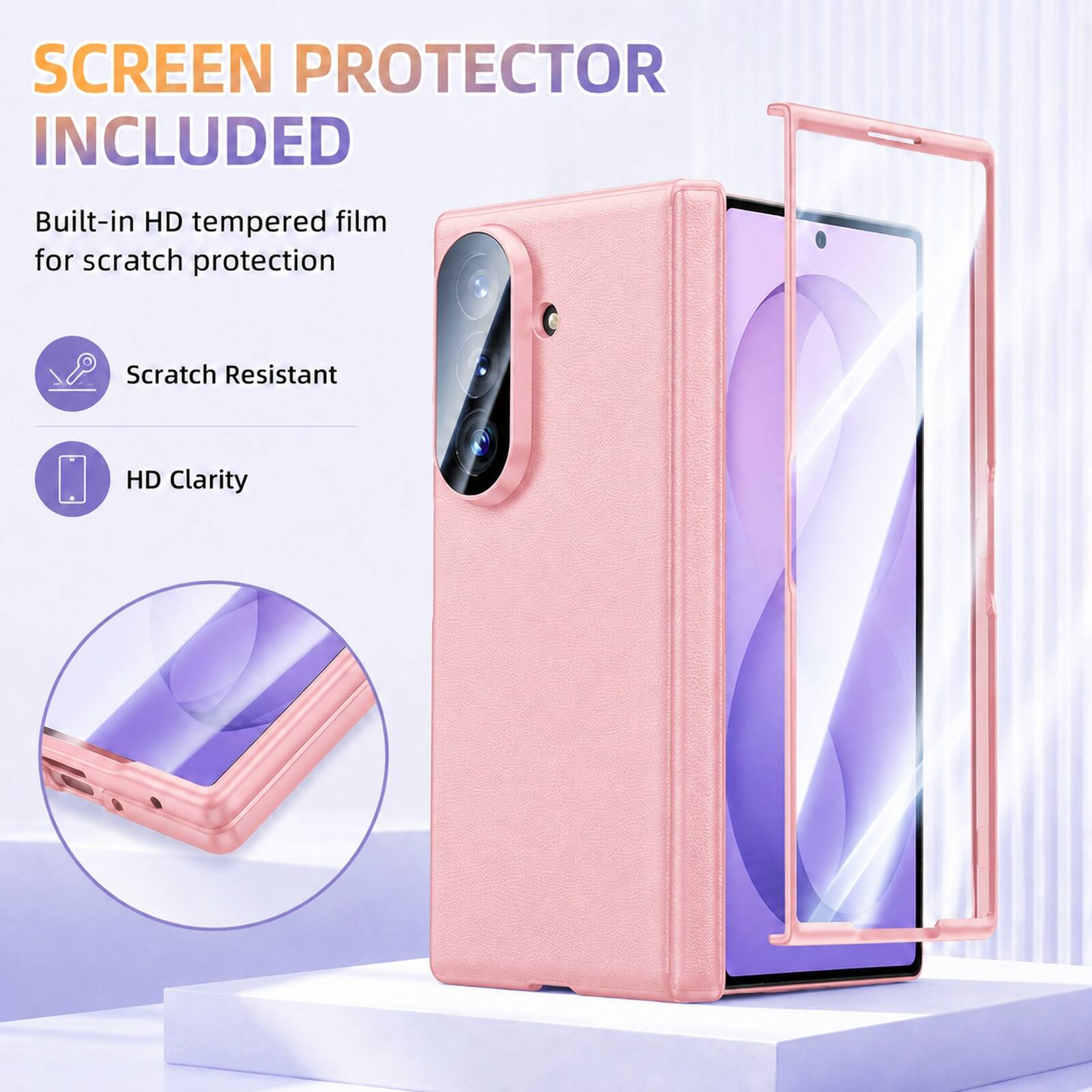 Dteck Shockproof Leather Texture Hinge Cover For Samsung Galaxy Z Fold8 ...