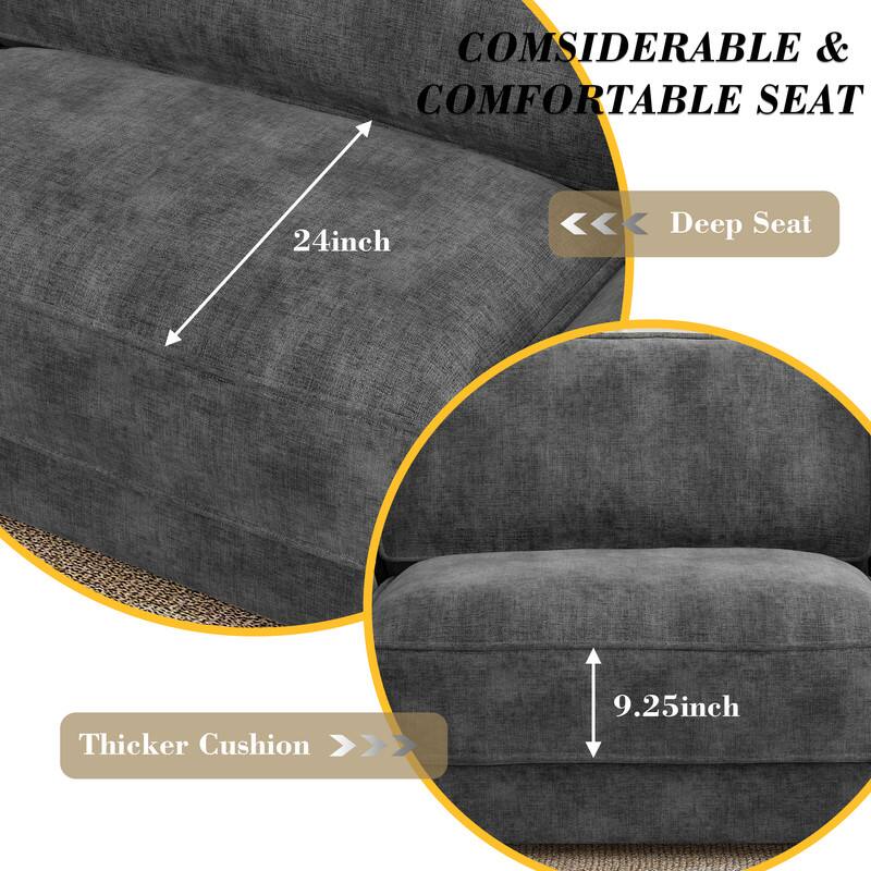 COMSIDERABLE & COMFORTABLE SEAT

- Deep Seat: 24 inch
- Thicker Cushion: 9.25 inch