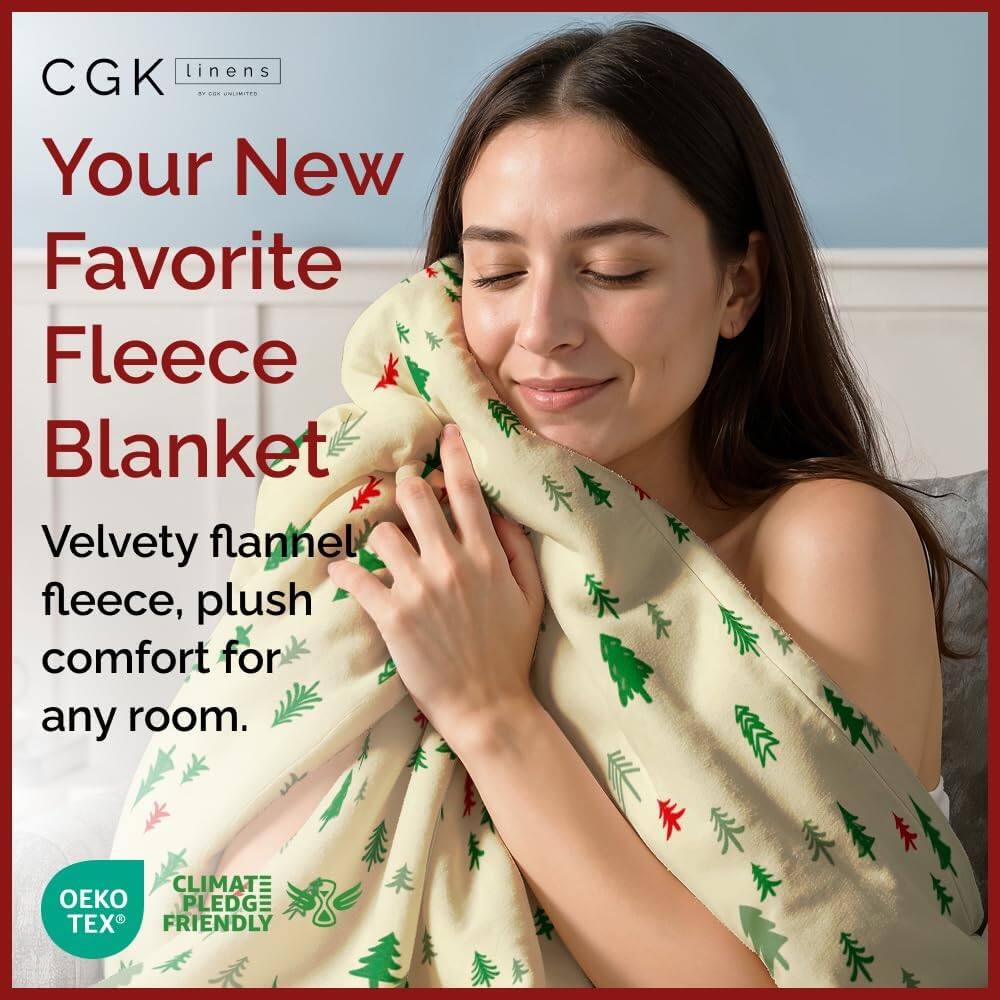 CGK Linens  
Your New Favorite Fleece Blanket  

Velvety flannel fleece, plush comfort for any room.  

CLIMATE PLEDGE FRIENDLY  
OEKO TEX