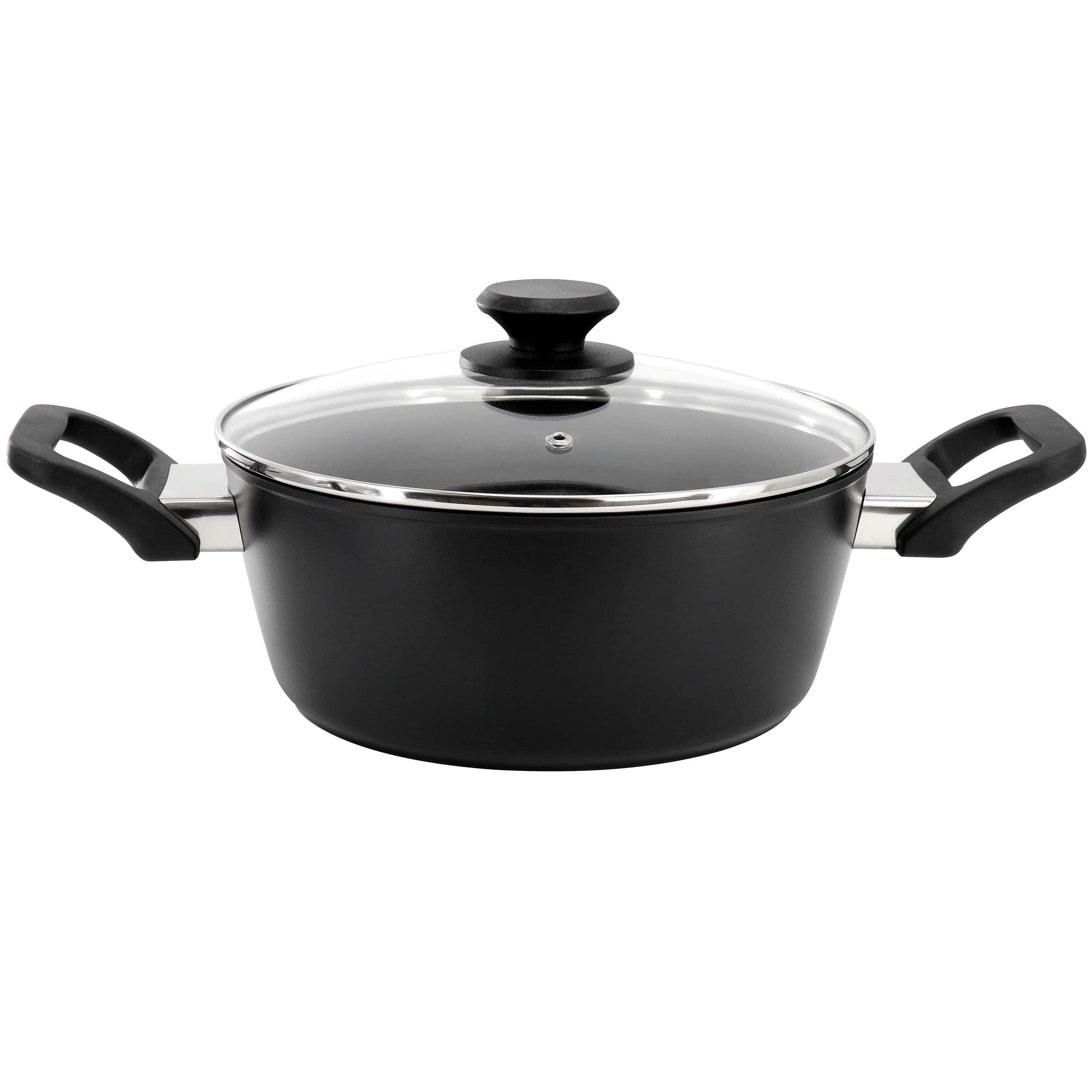 Oster - Connelly 4 Quart Textured Nonstick Aluminum Dutch Oven with Lid - Black