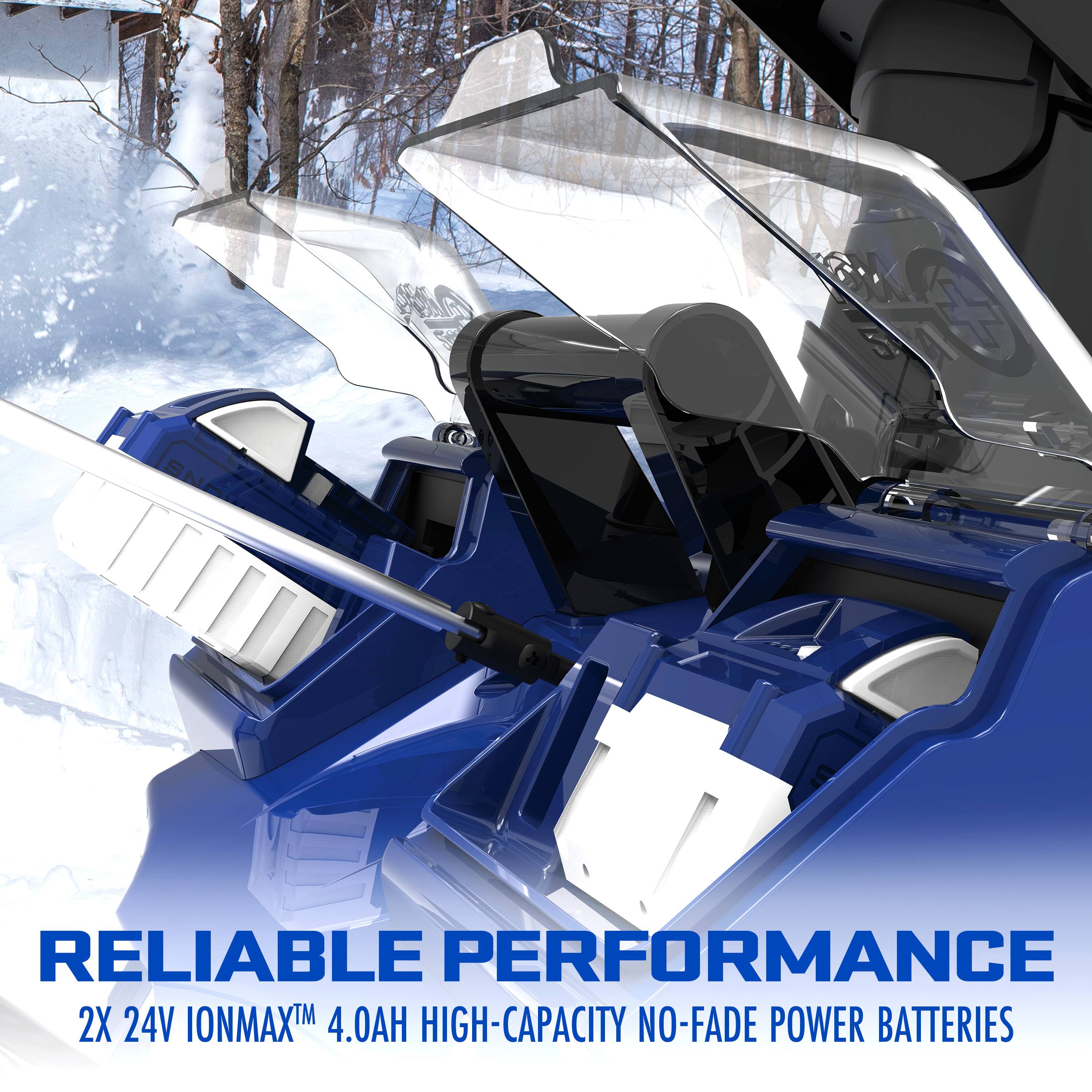 A reliable performance 2x 24V IonMax 4.0AH high-capacity no-fade power batteries.