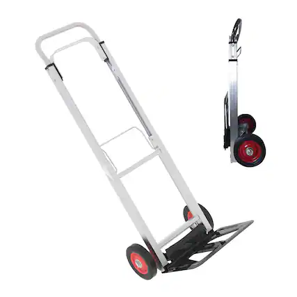 Front. LOVMOR - Heavy Duty Folding Hand Truck Dolly with Wheels and Telescoping Handle - Antique Black.