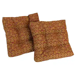 Blazing Needles - 19-inch Squared Spun Polyester Tufted Dining Chair Cushion (Set of Two) - Vanya Paprika
