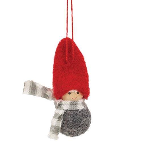Left. BreeBe - Mini Winter Scarf Wooden Doll Ornament 2 Asstd. - Red.