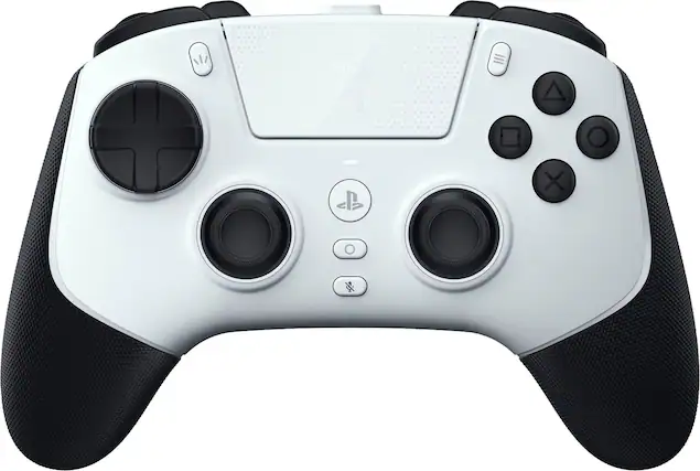 Front. Razer - Raiju V3 Pro Wireless Gaming Controller with TMR Thumbsticks and Remappable Buttons for PS5 and PC - White.