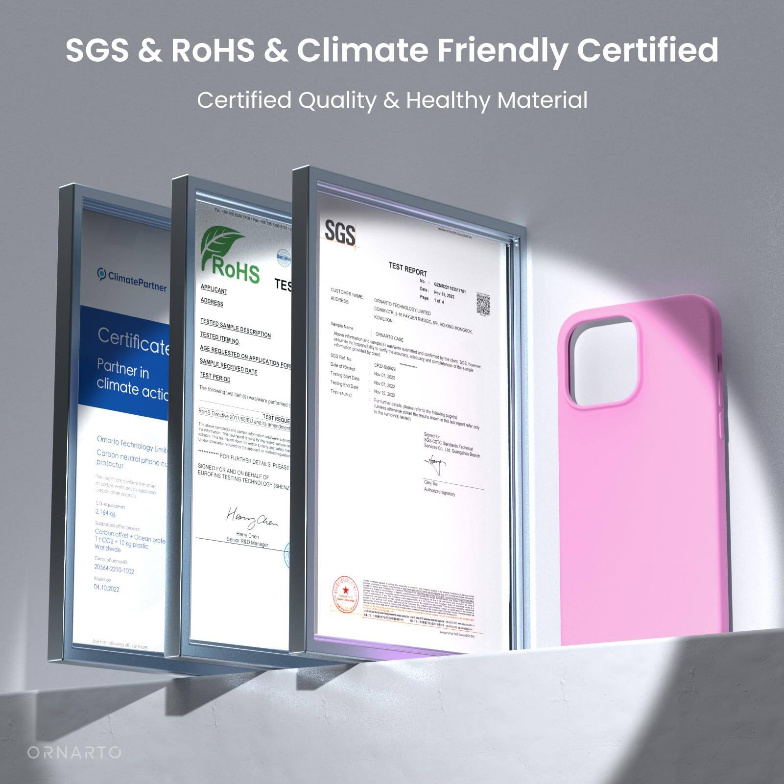 SGS & RoHS & Climate Friendly Certified
Certified Quality & Healthy Material
ClimatePartner
RoHS TES
APPLICANT ADDRESS
TESTED SAMPLE DESCRIPTION
CERTIFICATE AGE REQUESTED FOR APPLICATION
SAMPLE TEST PERIOD
Partner in climate actic
Omario Technology Limited
Cartion neutral phone protector
PURTHER DETAILS PLEASE
SGS TEST REPORT
ORNARTO