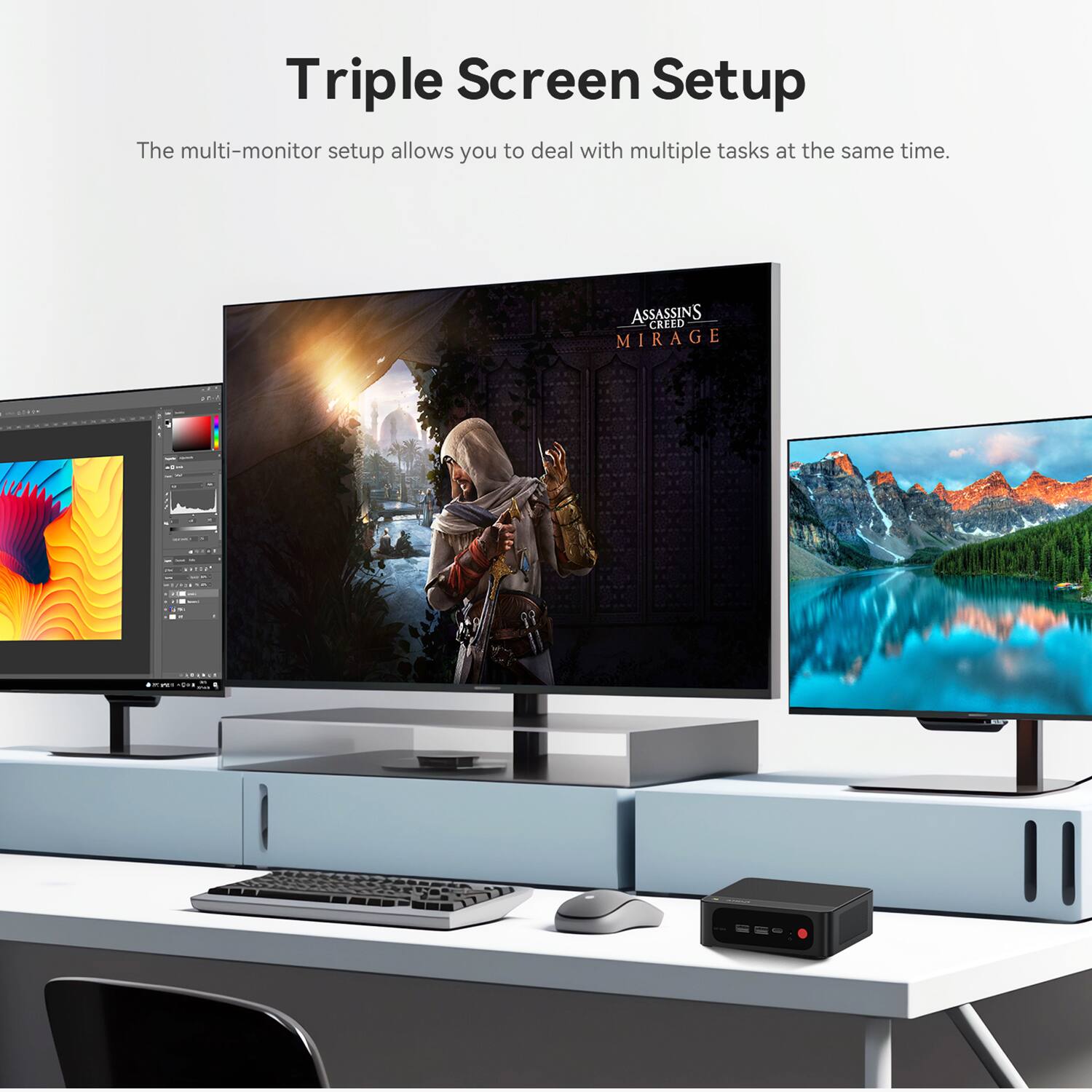 Triple Screen Setup

The multi-monitor setup allows you to deal with multiple tasks at the same time.

ASSASSIN'S CREED MIRAGE