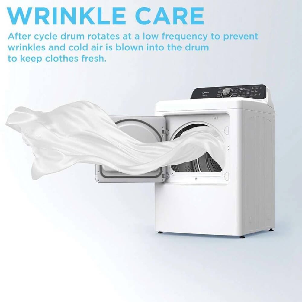 WRINKLE CARE  
After cycle drum rotates at a low frequency to prevent wrinkles and cold air is blown into the drum to keep clothes fresh.
