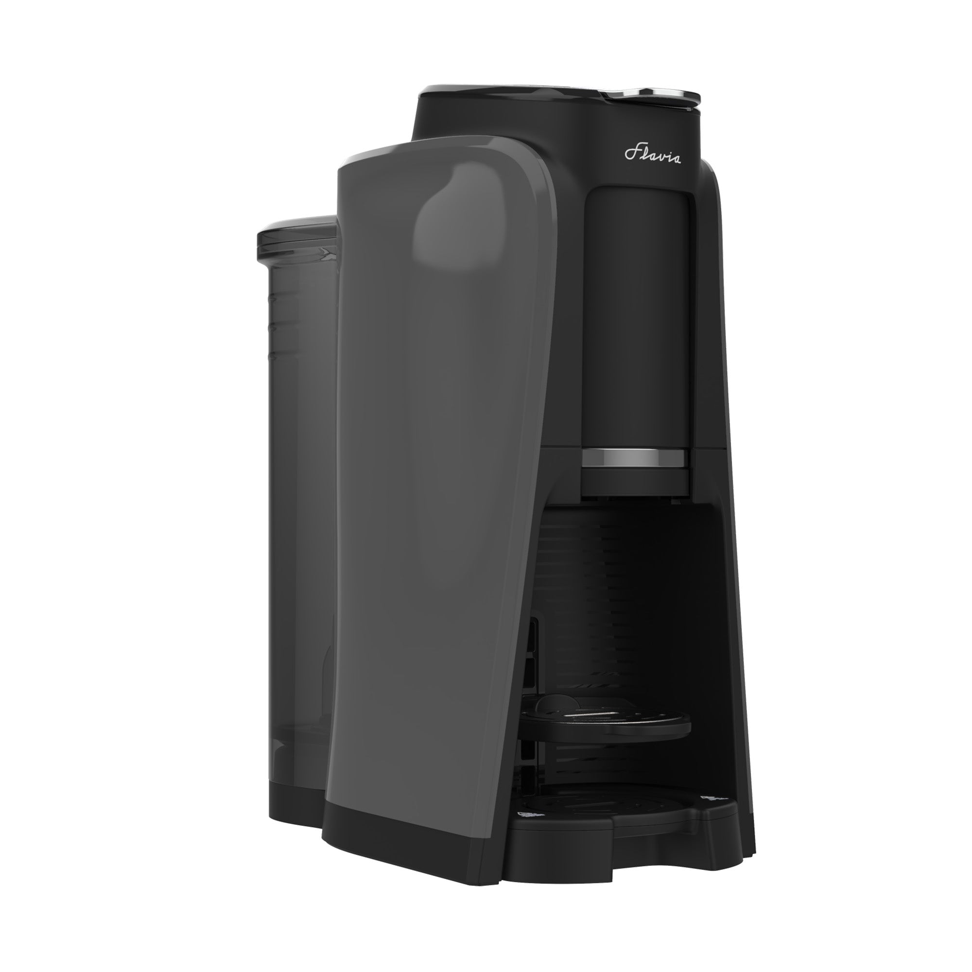 Angle. Flavia - Flavia Aroma Brewer -  Makes Coffee, Lattes, Tea, and other Hot or Iced Beverages with Single-Serve Freshpacks, Grey - Black.