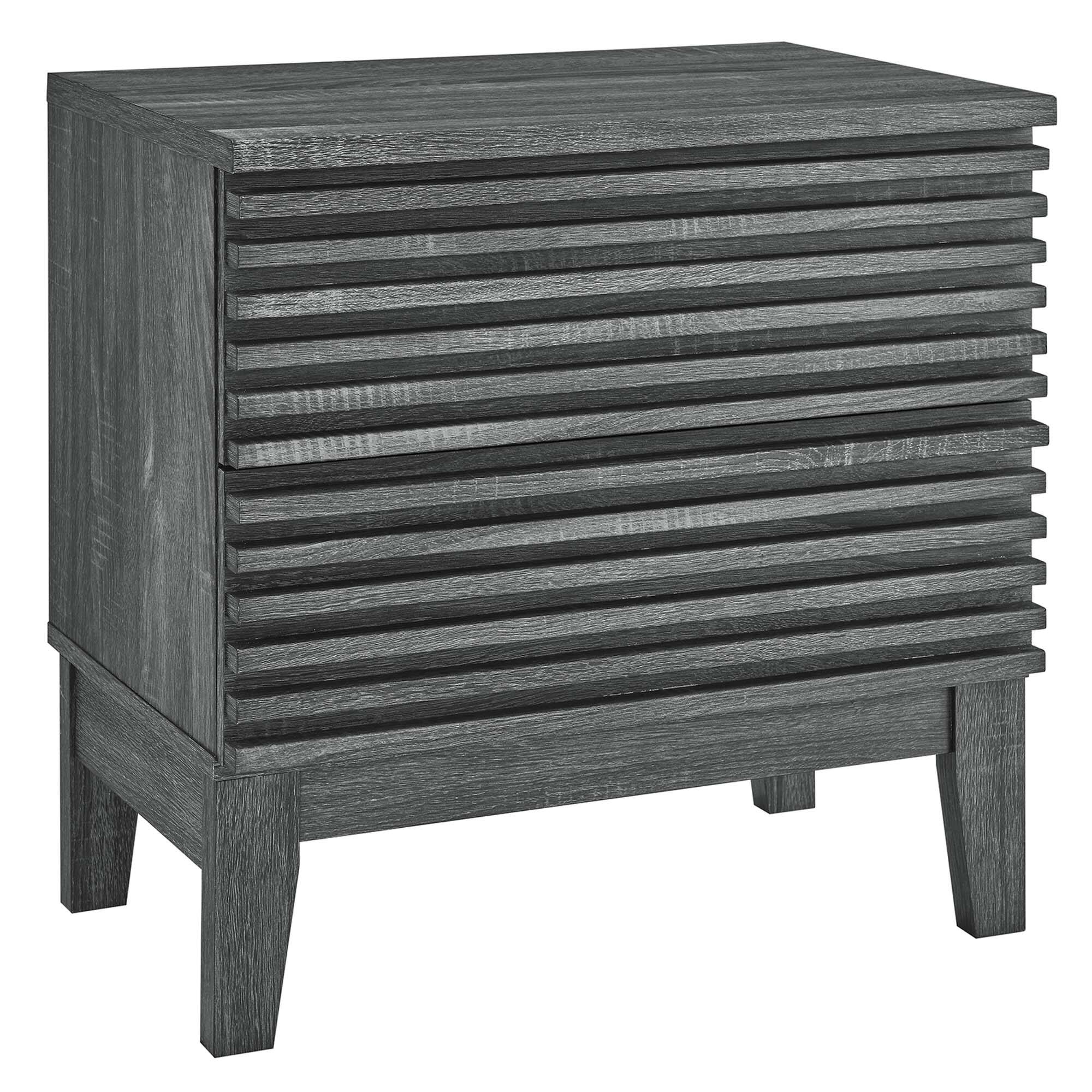 Angle. Modway - Render Two-Drawer Nightstand by Modway - Charcoal.