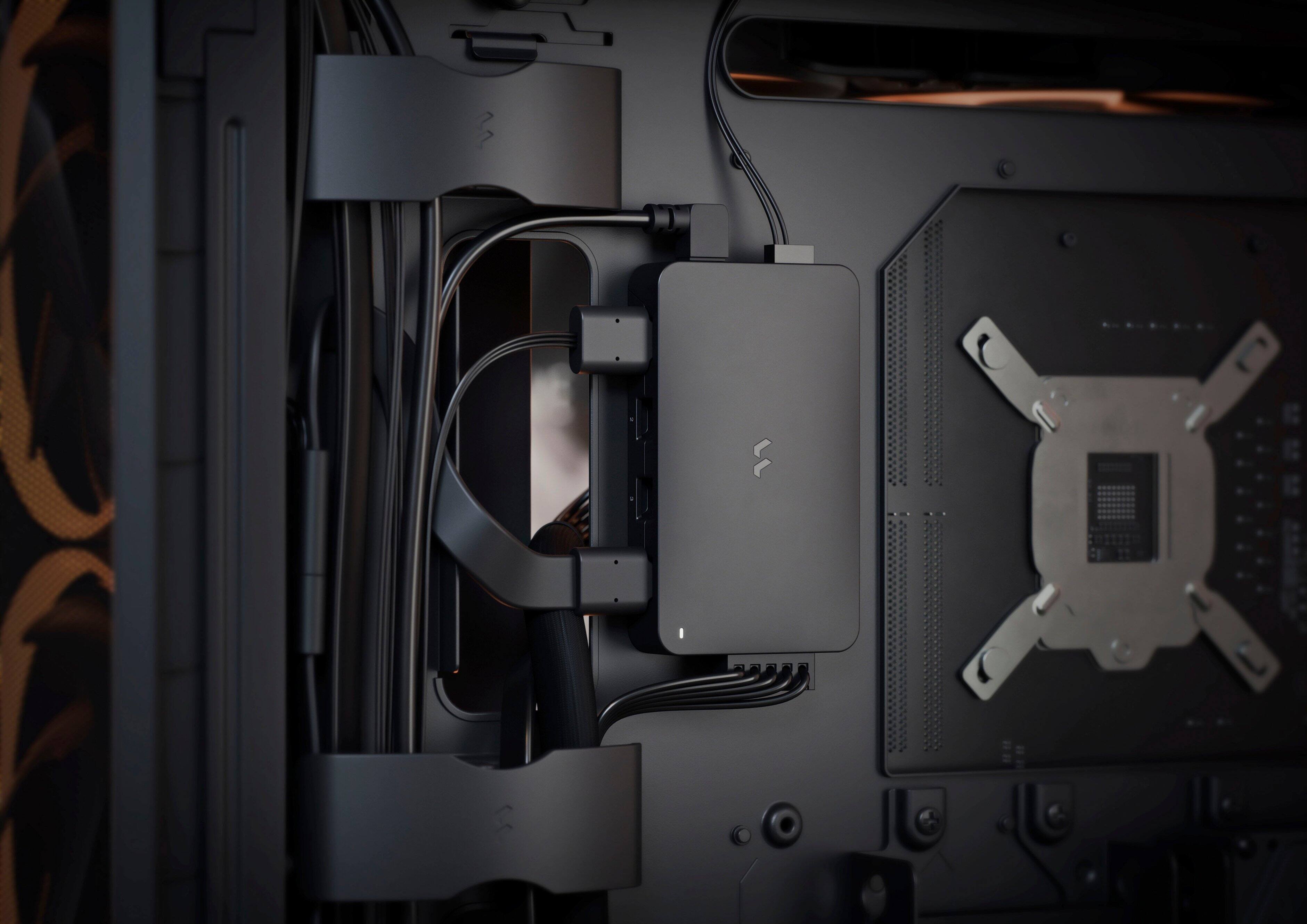 Alt View 15. Fractal Design - Meshify 3 RGB ATX mATX Black Chassis with Light Tinted TG Side Panel Mid-Tower PC Case - Black.