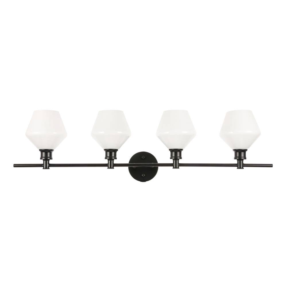 Alt View 9. Living District - Gene 4 light Black and Frosted white glass Wall sconce - Black And Frosted White Glass.