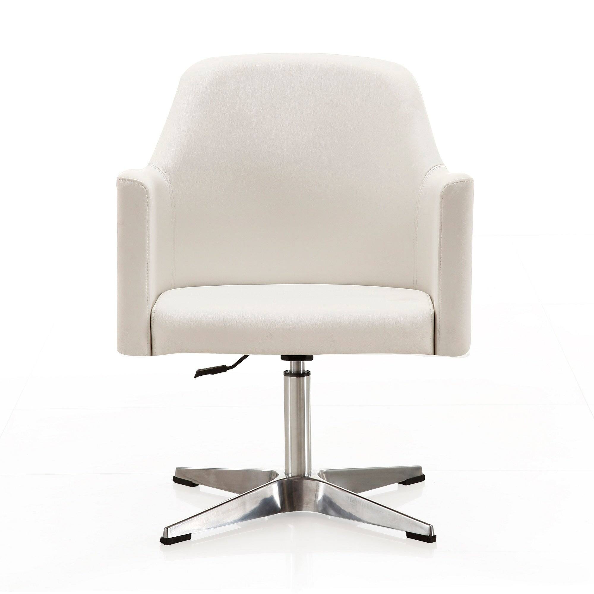 Alt View 1. Manhattan Comfort - Pelo Modern Vegan Leather Swivel Lounge Chair - Set of 2 - White.