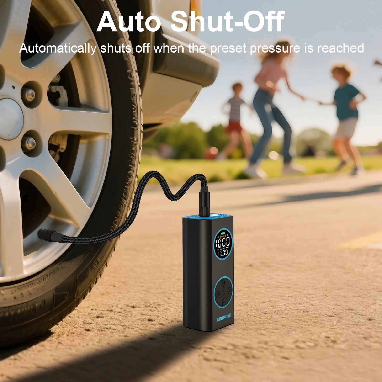 Auto Shut-Off  
Automatically shuts off when the preset pressure is reached