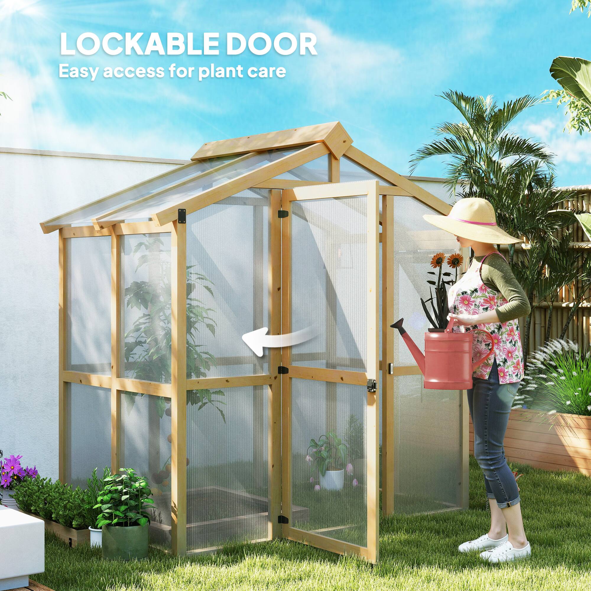 LOCKABLE DOOR Easy access for plant care