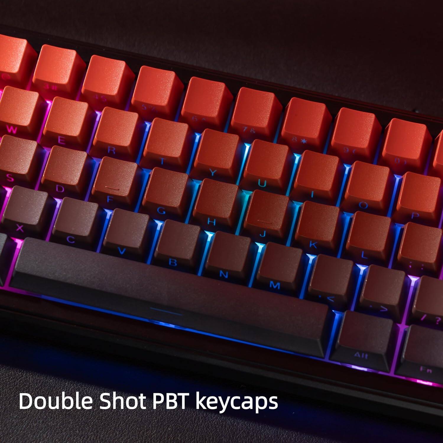 e I W S X 38 a E D C 15 R F T V 5%7 T G B 6  Y H N 1 7 U J M A I K < 9r O L 0) P : : V / ? Alt En Double Shot PBT keycaps
