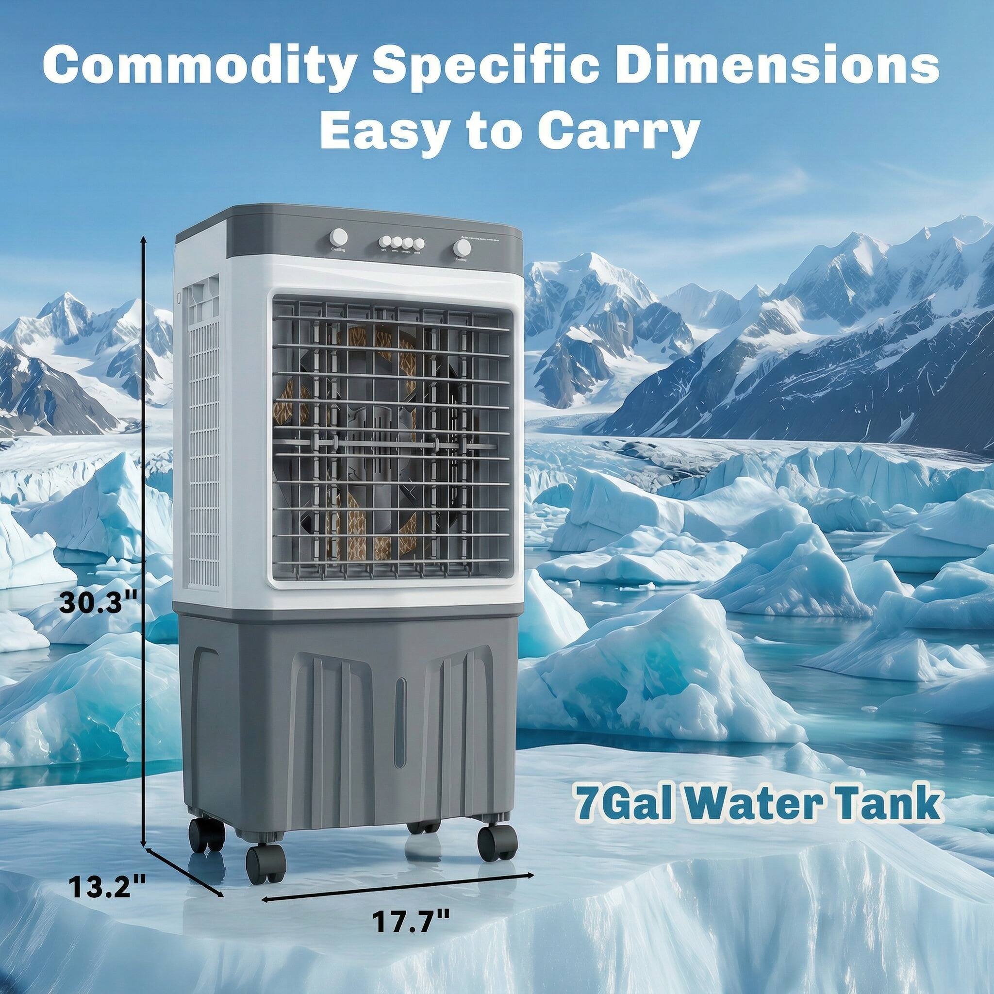 Commodity Specific Dimensions  
Easy to Carry  

30.3"  
13.2"  
17.7"  

7Gal Water Tank