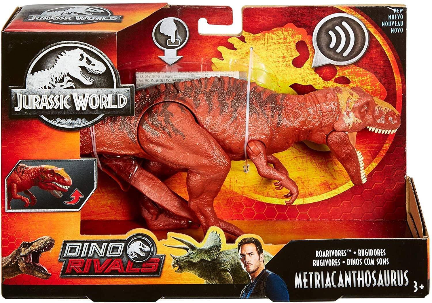 Jurassic World  
Dino Rivals  
Metriacanthosaurus  
3+  

Roarivores™ - Rugidores  
Rugivores - Dinosaurs with Sounds  

New - Nuevo - Nouveau - Novo