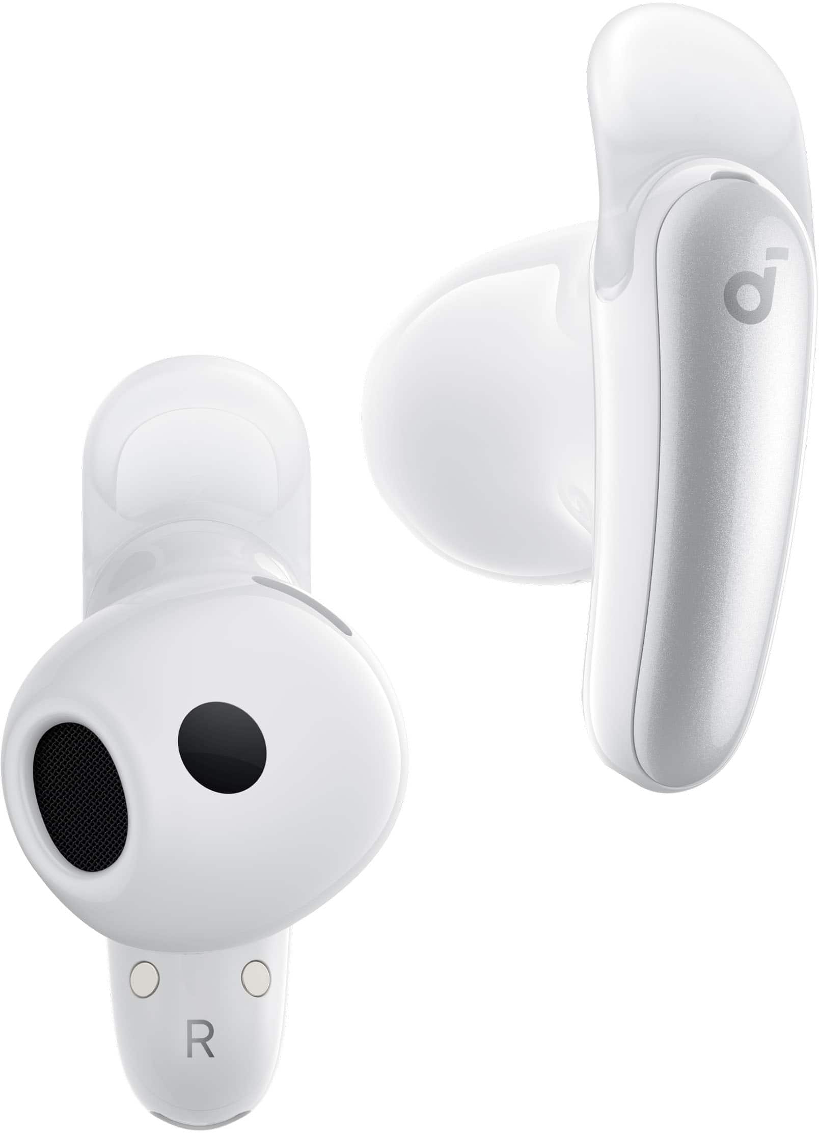 Soundcore - by Anker Liberty Buds Semi-In-Ear Adaptive Noise Cancelling Bluetooth Wireless Earbuds - White - Front_Zoom