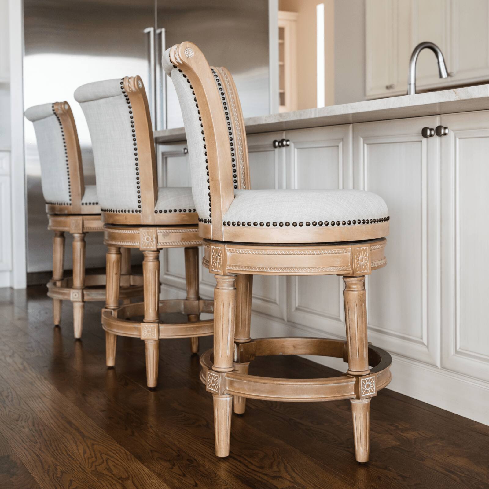 Angle. Maven Lane - 26" Pullman Counter Stool In Weathered Oak Finish With  Fabric Upholstery - Weathered Oak.
