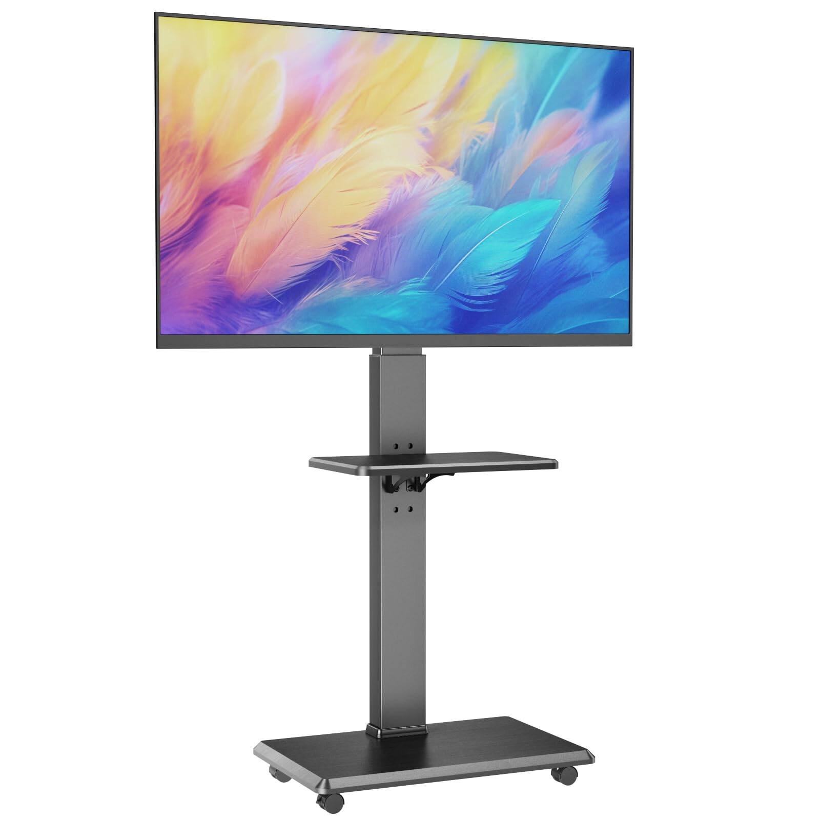 Refined Abode Design - Rolling Tv Stand Portable Mobile For 32 Tvs Up To 18 Adjustable Heights Max Vesa 600x400mm Cart On Wheels W - 2-GM-A02