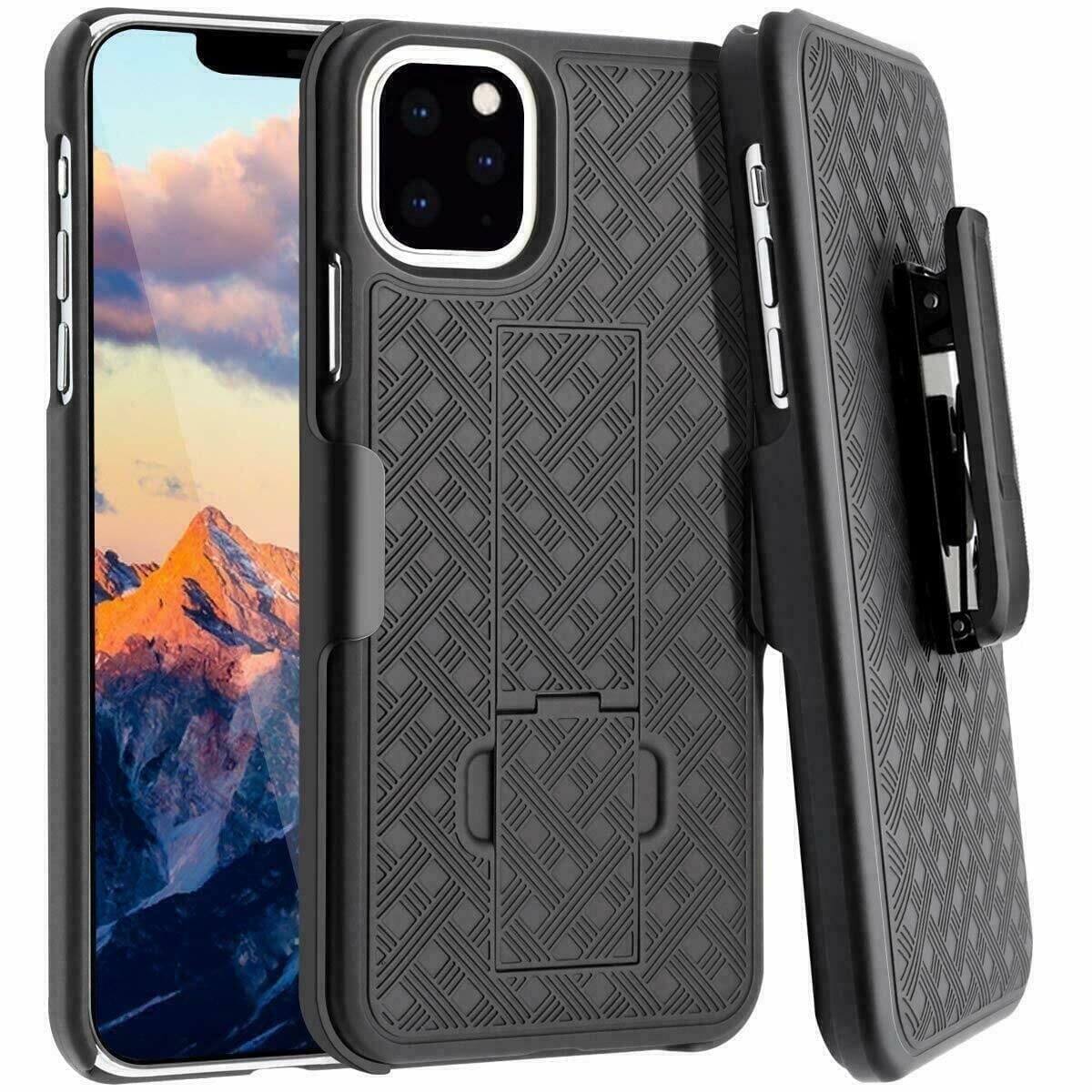 Front. RomeTech - Shell Holster Combo Case for Apple iPhone 11 Pro Max - Black - Black.