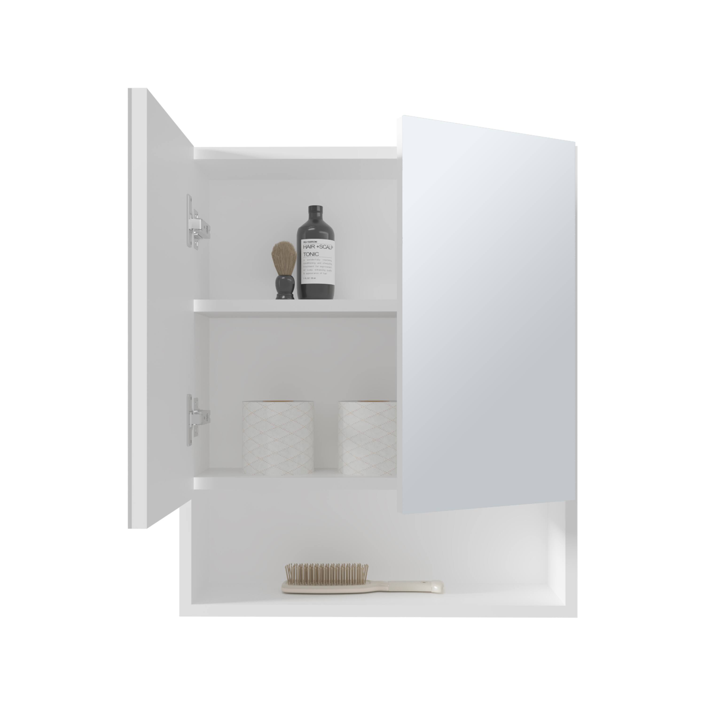 Alt View 2. TuHome - Wanna High Double Door Medicine Cabinet With Three Shelves For Bathroom - White.