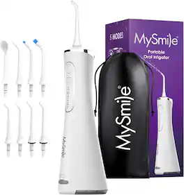 MySmile - LP211 Cordless Select Water Flosser, 5 Modes, 8 Jet Tips - White