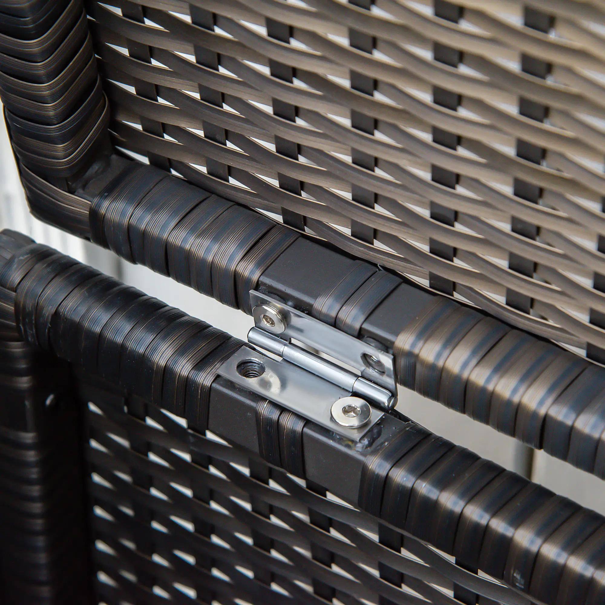 Back. Resenkos - Resenkos 29 Gallon Wicker Bench, Outdoor PE Rattan Furniture, 2-in-1 Storage Box with Handles & Cushion, Cream White - Cream White.