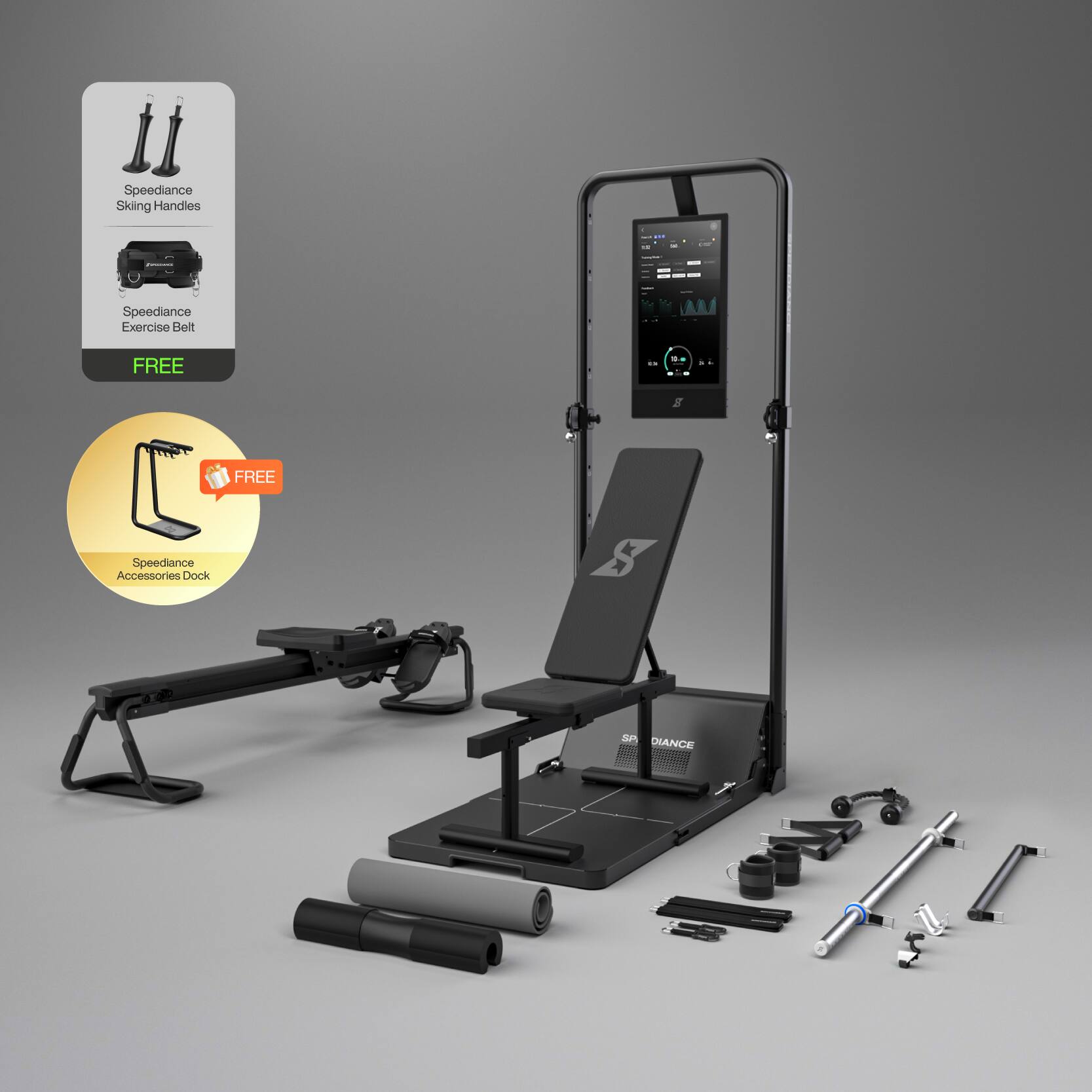 Speediance - Smart Home Gym, Gym Monster 2 Family Plus, Smart AI-Powered Multi-Functional Smith Machine for Home Workout - Black