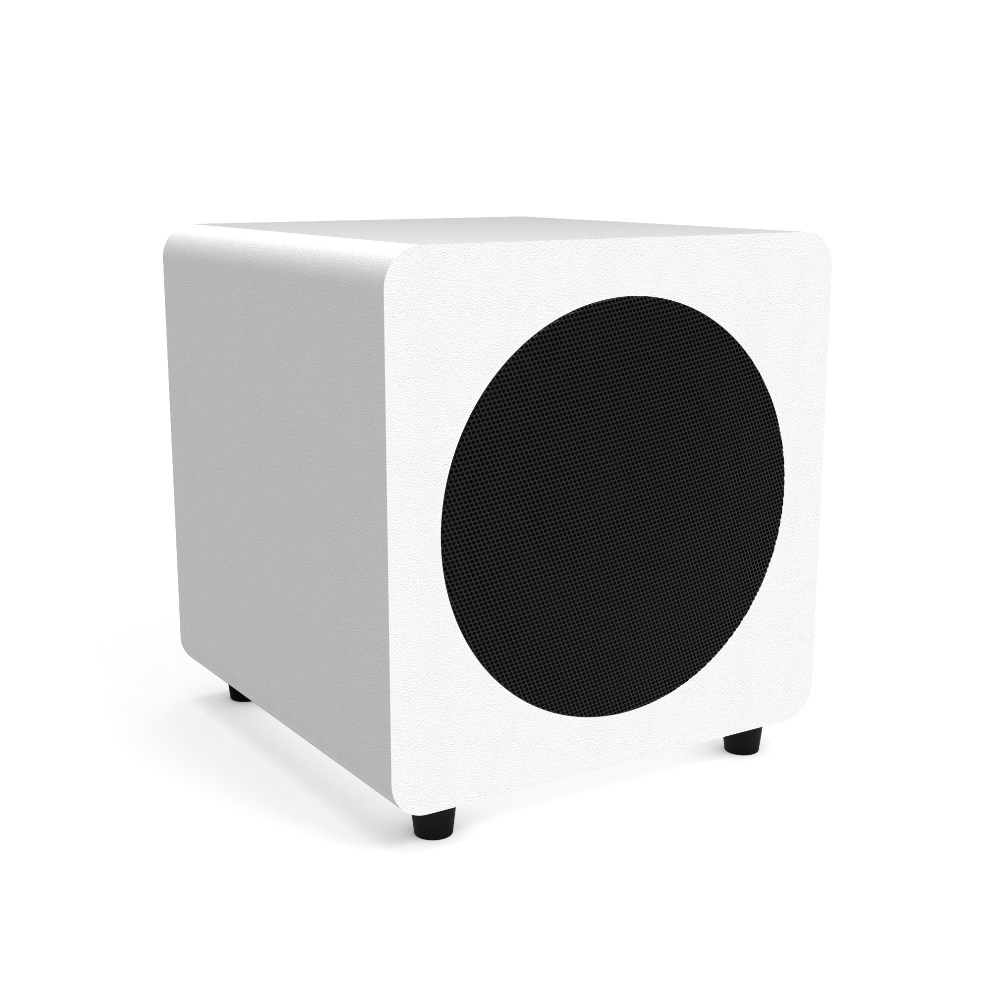 Angle. Kanto - Kanto SUB8 8-inch Sealed Powered Subwoofer (Matte White) - Matte White.