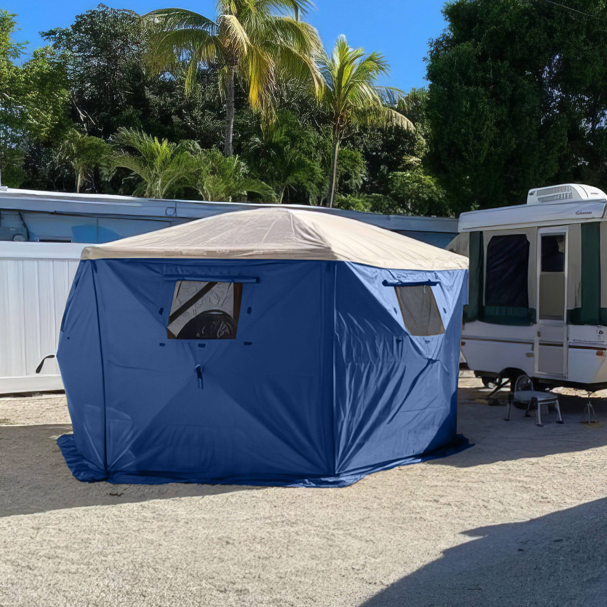 Alt View 2. Clam - Clam Quick-Set Screen Hub Tent Wind & Sun Panels, Accessory Only, Blue (3 Pack) - Blue.