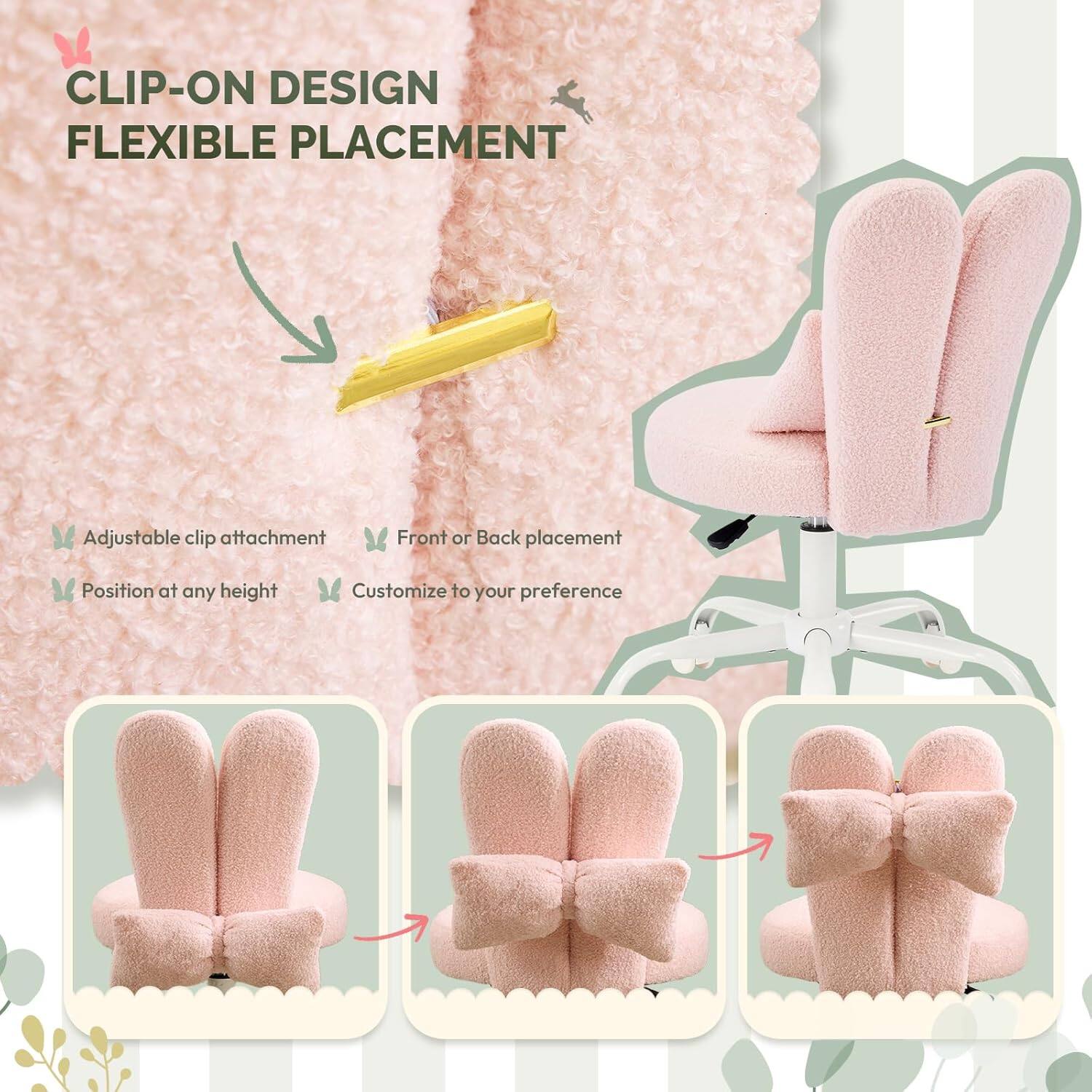 CLIP-ON DESIGN  
FLEXIBLE PLACEMENT  

Adjustable clip attachment  
Front or Back placement  
Position at any height  
Customize to your preference